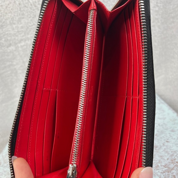 Christian Louboutin‎ Spiked Wallet Long Zip Around Red Interior Designer - Picture 7 of 16